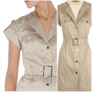 {Karen Millen} khaki shirt dress